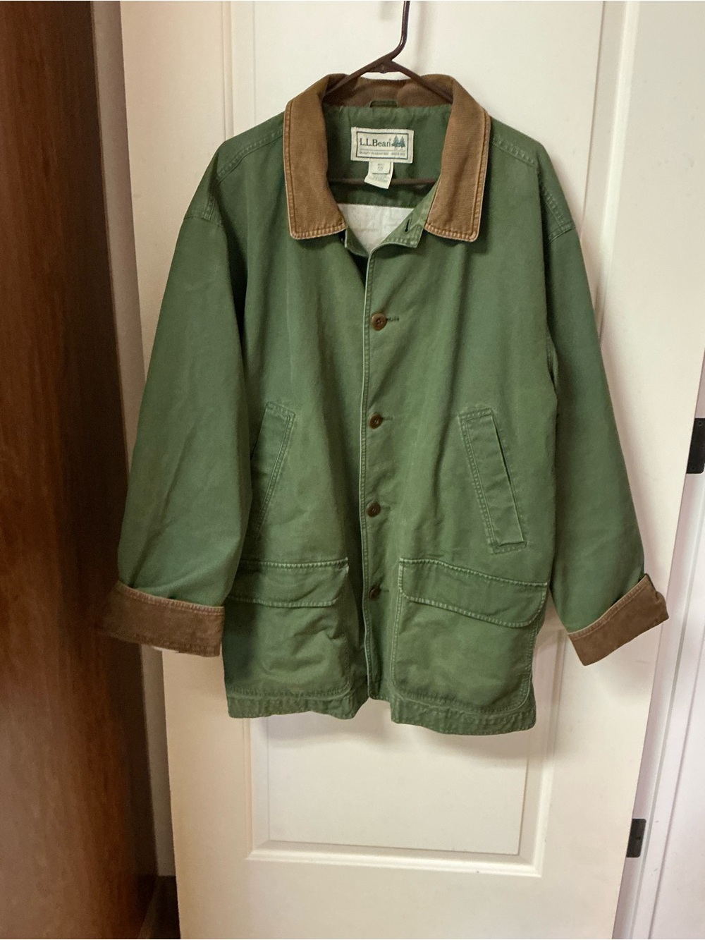 Vintage L.L. Bean Barn Jacket with Maine Themed Flannel Size XXL
